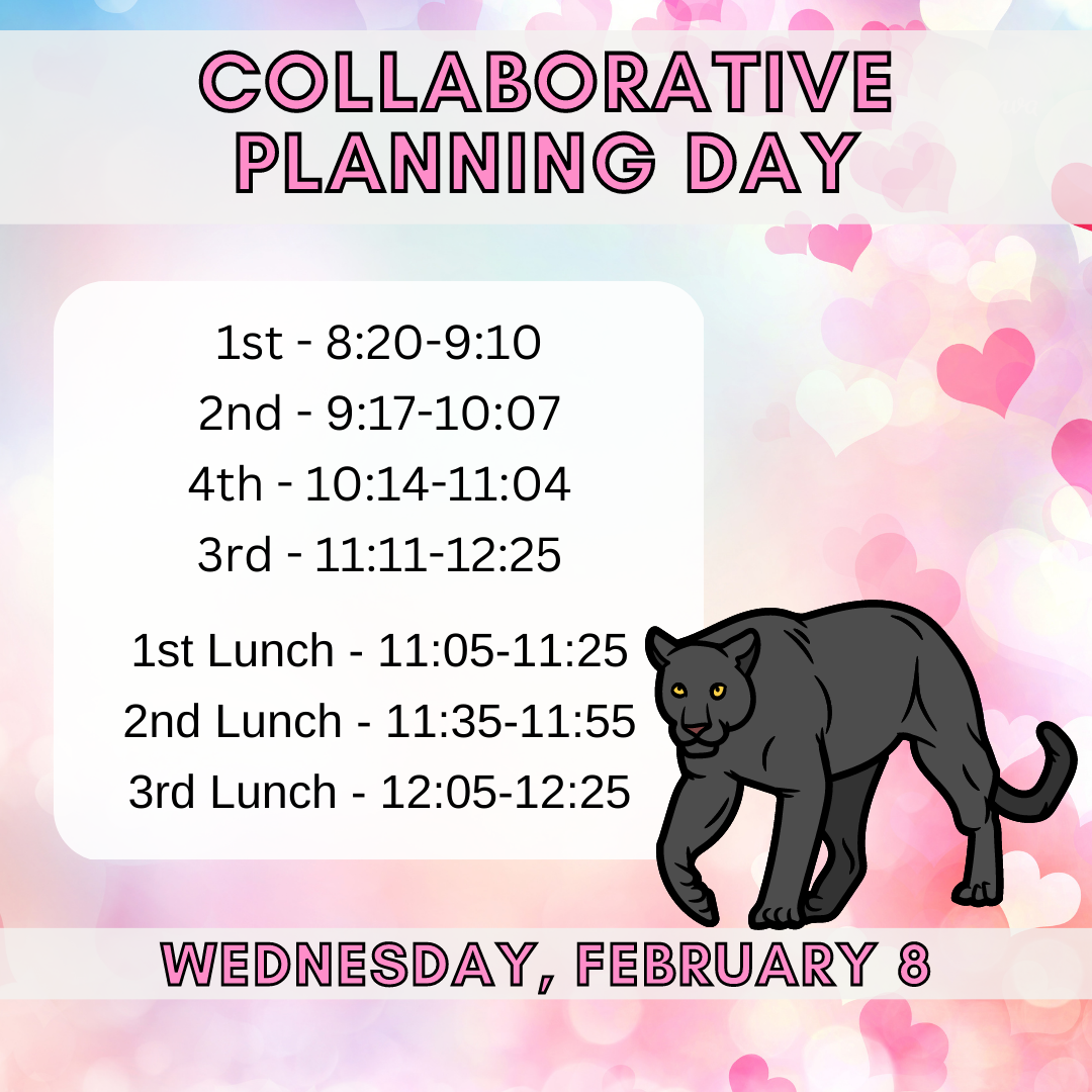  Schedule with hearts and a panther