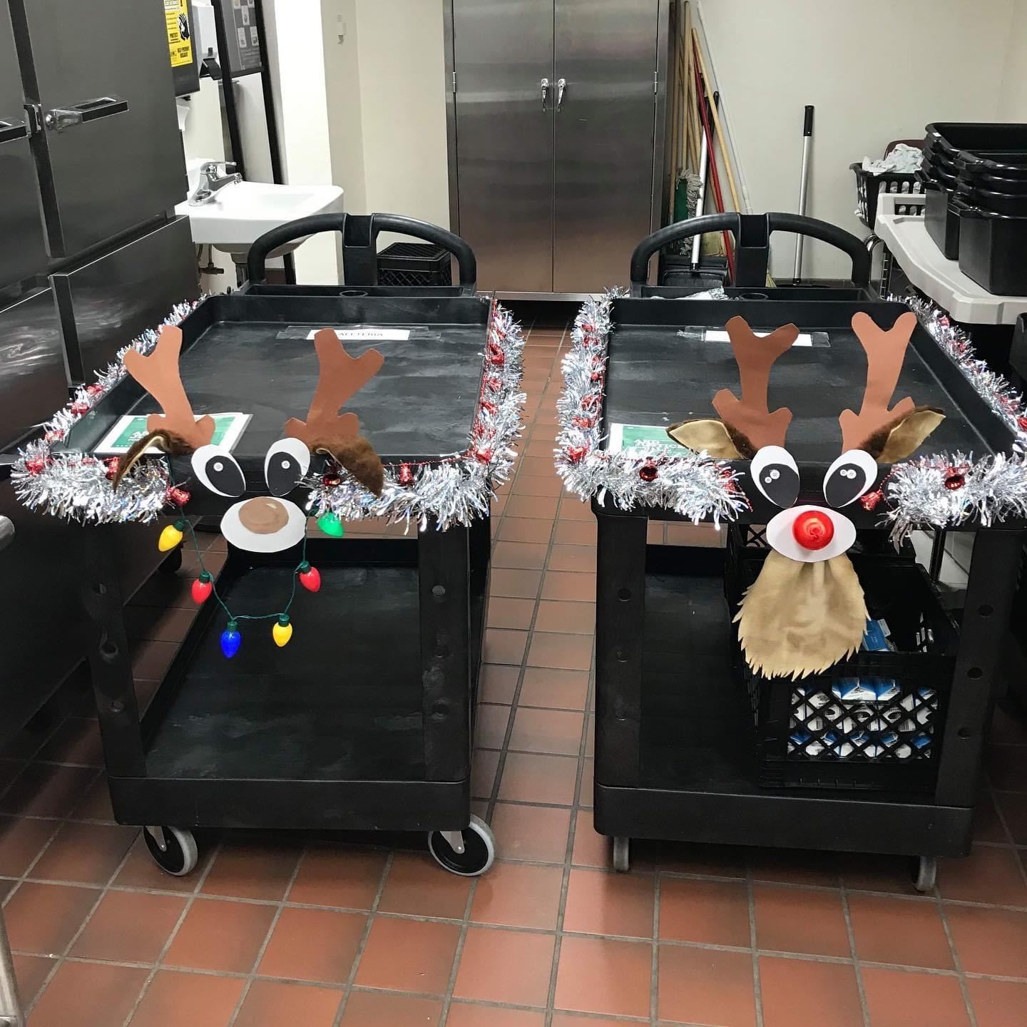 decorated cafeteria carts